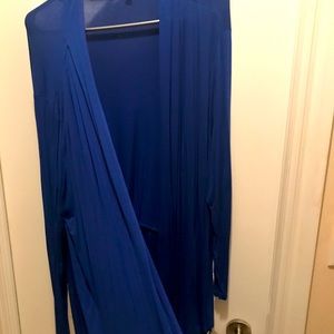 A royal blue cardigan